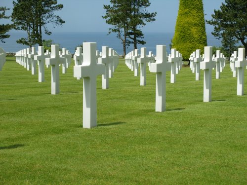 American Cemetery overlooking Omaha Beach, the primary landing zone for Americans during the D-Day invasion June 6, 1944. (U.S. Air Force Photo)