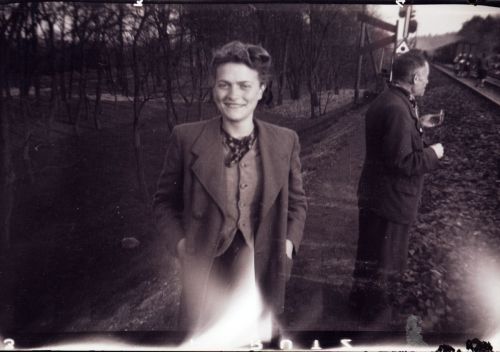 Gina as photogrpahed by her liberator George C. Gross, Sat. morning, April 14th, 1945. Farsleben, Germany.