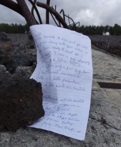 Belzec, Poland. Letter from a survivor to me, the site where she lost her mother. Nearly 70 years later I would have the honor of introducing her to her own liberators.