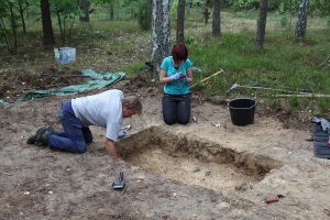 Archaeologist Caroline Sturdy Colls excavates at Treblinka. A documentary about the work airs on Saturday (March 29) on the Smithsonian Channel. Credit:  Smithsonian Channel